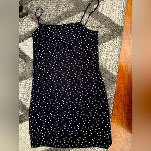 Navy Blue bodycon dress with white star pattern
